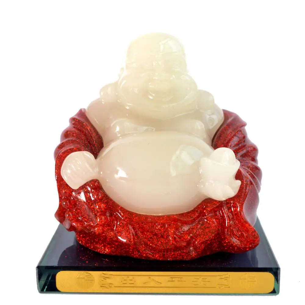 

Feng Shui Chinese Natural Resin Seat Wealth Happy Laugh Maitreya Buddha Statue J2075