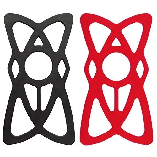 1Pcs Red 1Pcs Black XMXCZKJ Универсальное крепление сотового телефона держатель велосипедная Ручка Крепление с силиконовой резиновой ремни безопасности для всех смартфонов - Цвет: 1Pcs Red 1Pcs Black