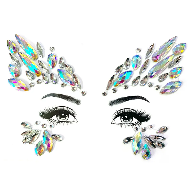 Временные тату наклейки Стразы с блестками украшения для лица драгоценности