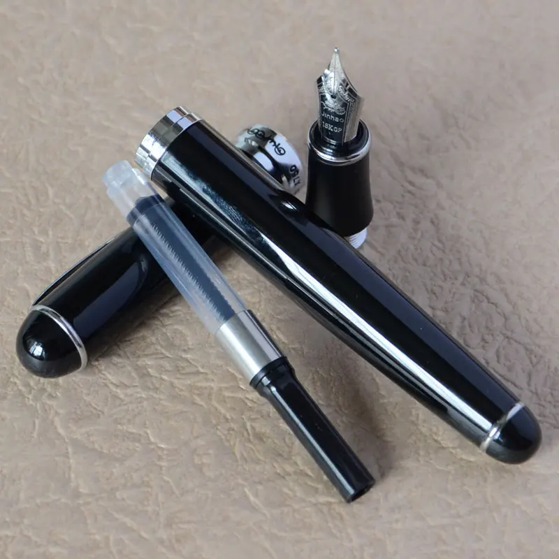 Перьевая ручка новая JINHAO X750 благородная блестящая черная и серебряная 18KGP 0 7 мм