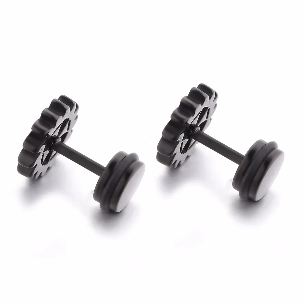 Fashion Black Cross Earring Stud for Men Unisex Particular Male Ear Piercing Jewelry Masculine Accessories 1 Pair | Украшения и