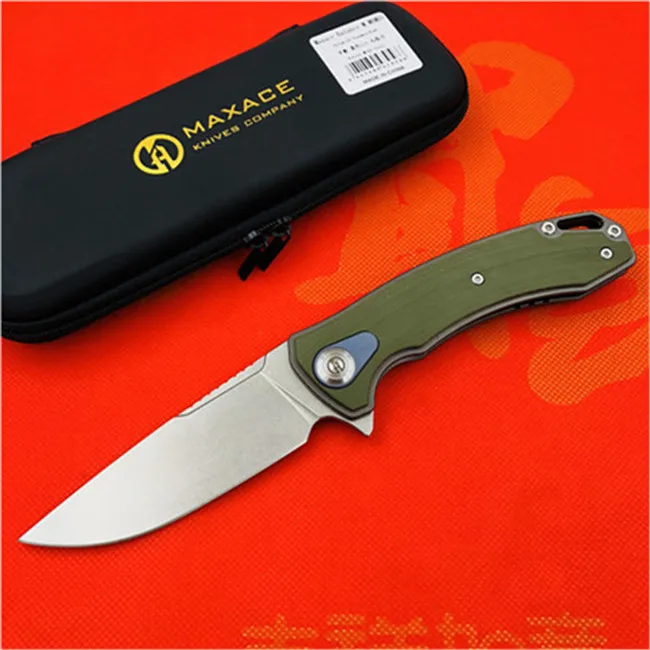 Military Green Stone MAXACE баланс складной нож G10 Ручка M390 стальной промывочный маленький складной нож s Открытый Кемпинг рыболовные инструменты - Цвет: Military Green Stone