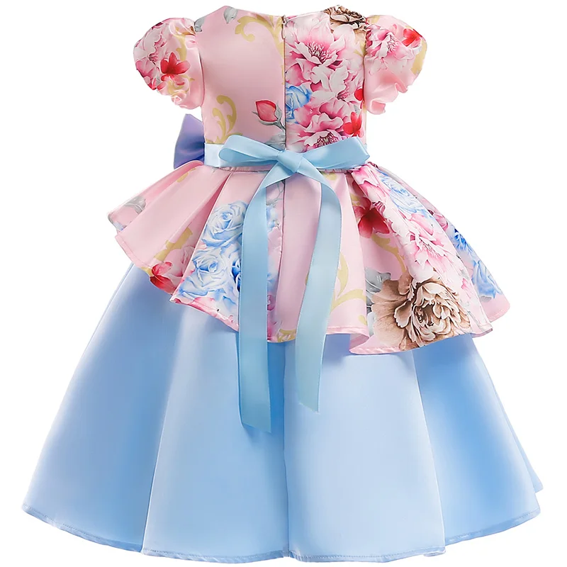 Christmas Costume Girls Flower Dres Princess Girl's New Year Party Dress Kids Children Vestidos Formal Bow for 2-10 years | Детская