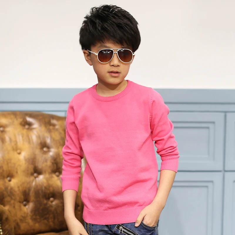 Весна 2020 детская одежда свитер для мальчиков однотонная повседневная рубашка с