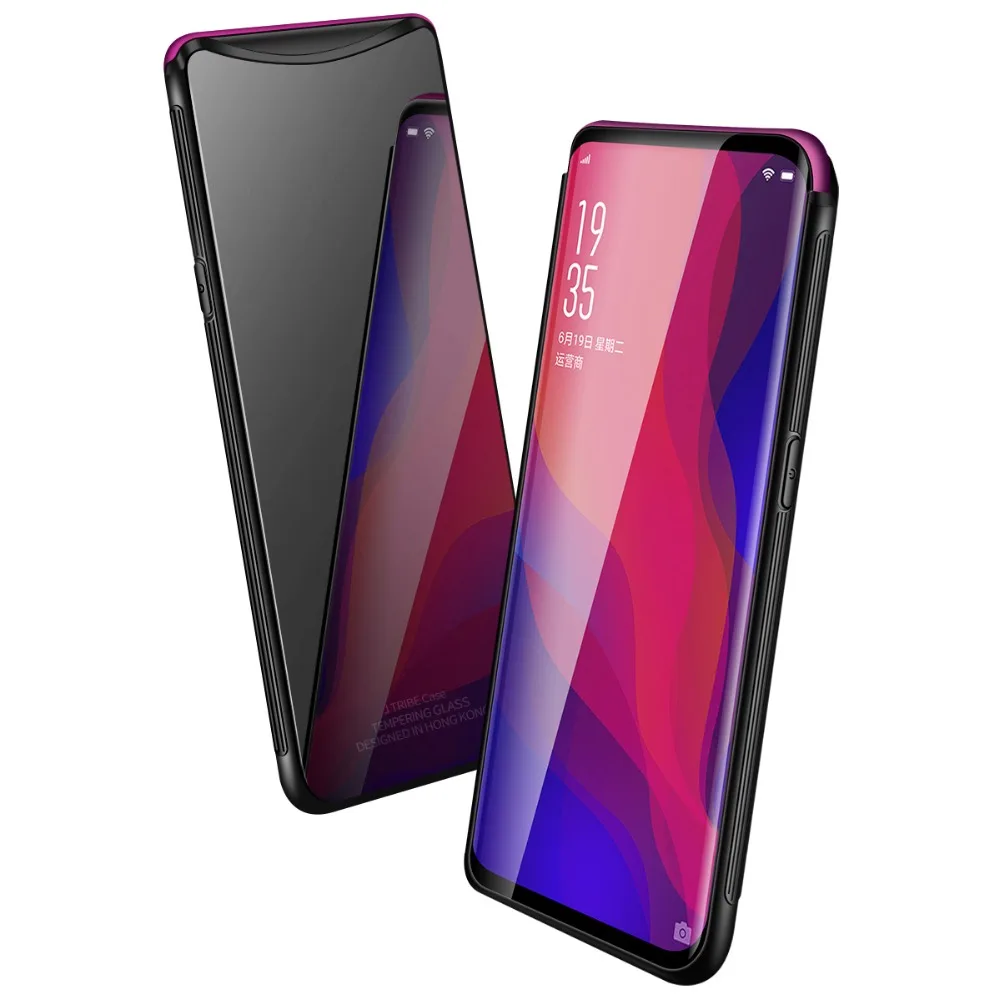 Новейший для OPPO Find X TPU Рамка бампер Закаленное Стекло Зеркало задняя крышка