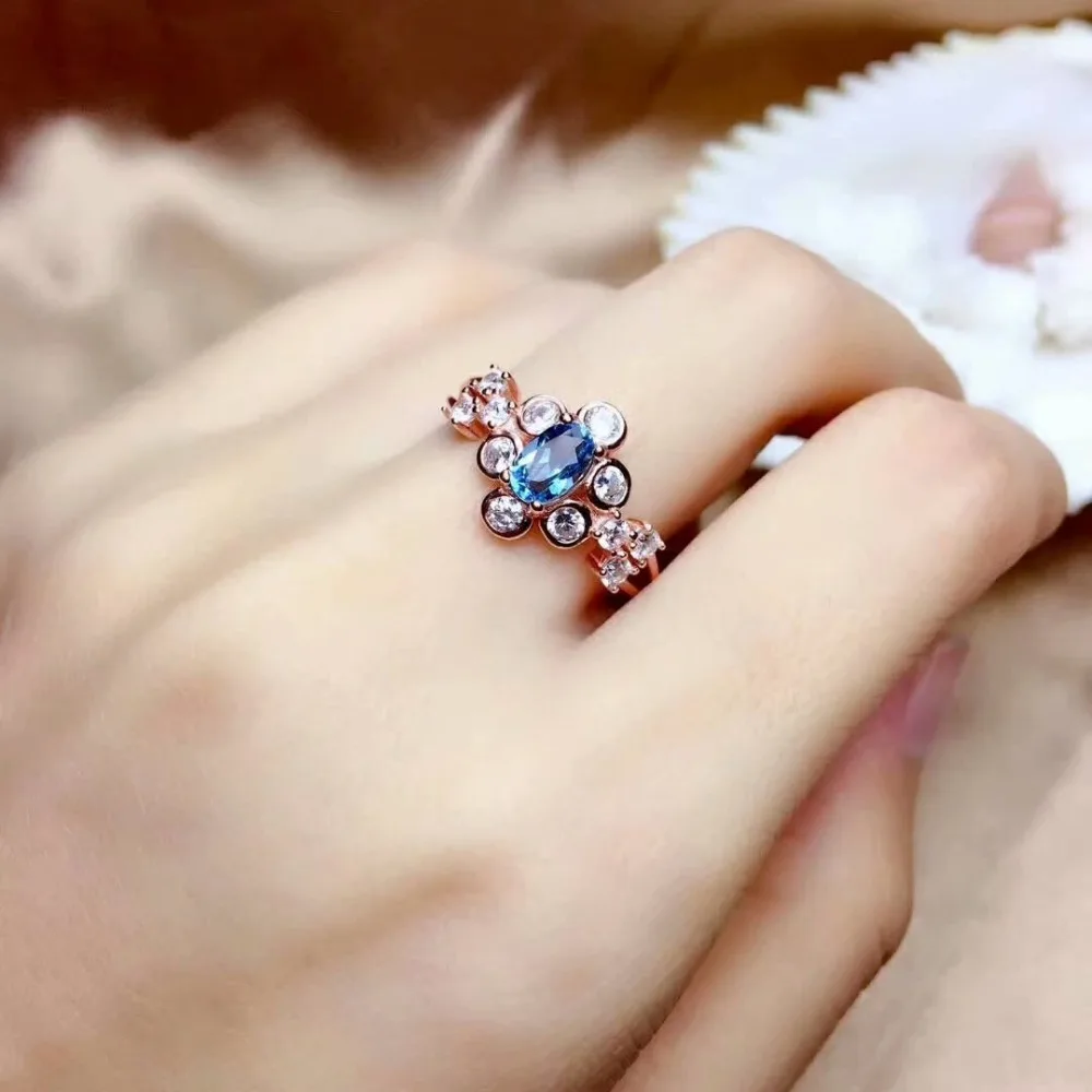

shilovem 925 silver sterling rings natural topaz open ring trendy fine Jewelry women anniversary new wholesale gift mj0406911agb