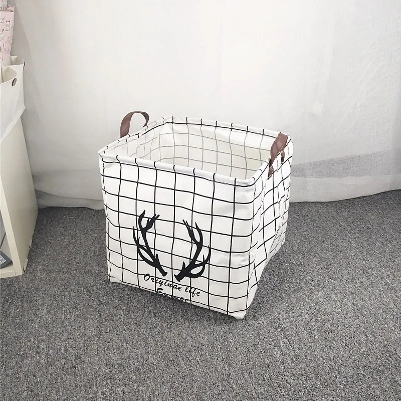 33x33 White Antlers Складная корзина для белья, корзина для хранения одежды, бочки для хранения детских игрушек, контейнер для мелочей, органайзер для одежды, сумки - Цвет: 33x33 White Antlers