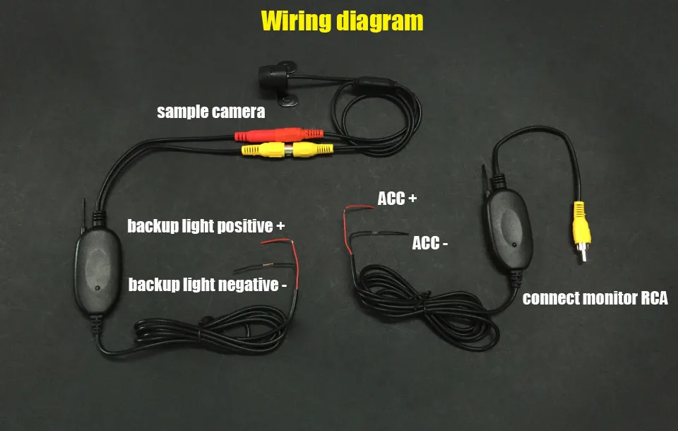Беспроводной CCD обратный резервный стояночный RCA камера с коннектором для Toyota Land