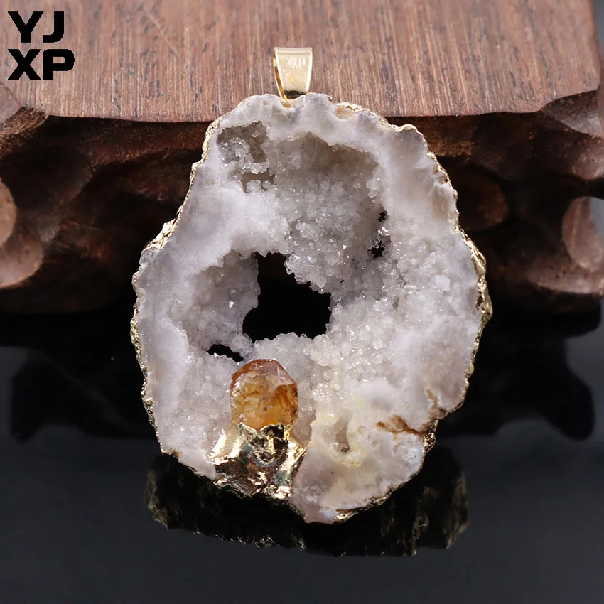 YJXP 1 шт. индивидуальная искусственная ониксовая жеодовая Хрустальная кулон с