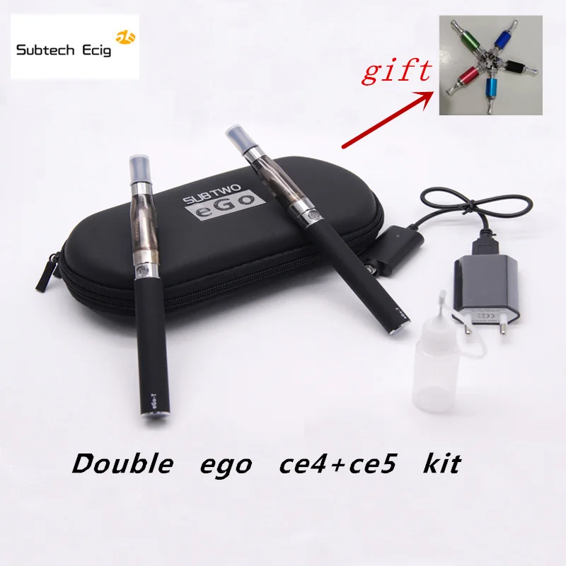

Комплект для вейпа Sub Two Hot Double ego ce4 + ce5, электронная сигарета Ego T, батарея с атомайзером CE4 и атомайзером CE5
