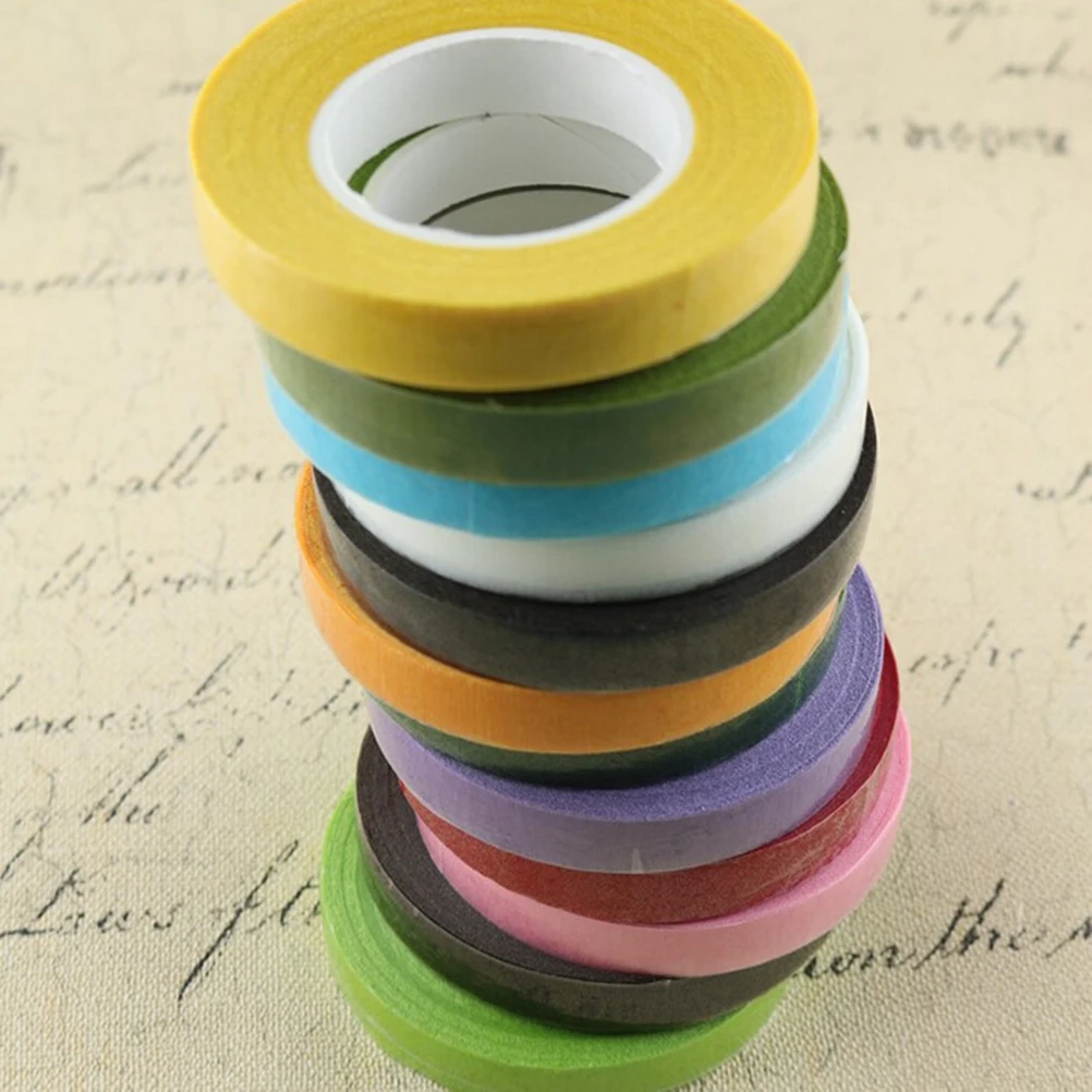 

30 Yard 12MM Corsages Buttonhole Artificial Flower Stamen Wrap Florist Floral Stem Tape Resealable Wrap