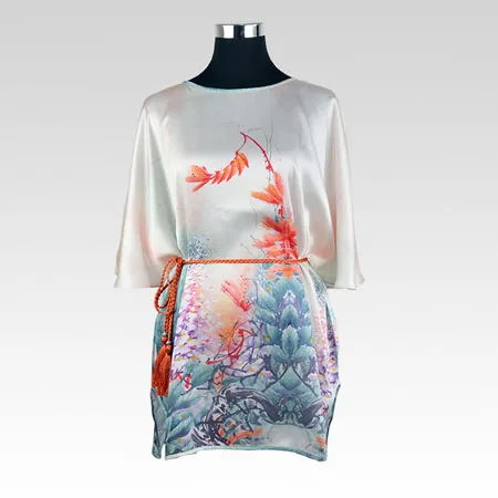 Женская блузка из натурального шелка SISULI 100% с цветочным принтом топ в богемном