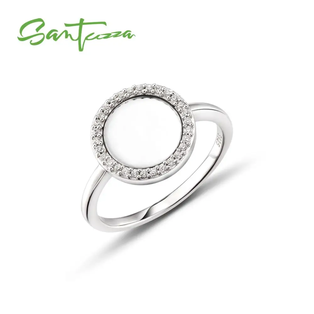 Серебряные кольца для женские Кольца Белый CZ из чистого стерлингового серебра 925