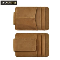 original leather fashion magnetic money clip men fathers day gift wallet design handy front pocket wallet mini purse male 1017l