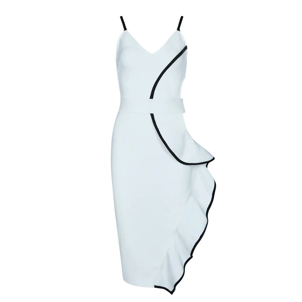 Женское облегающее платье Белое Облегающее Платье на тонких бретельках с