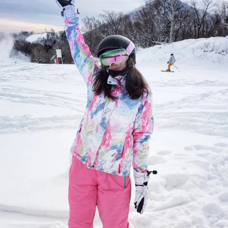 Женские лыжные костюмы куртка и штаны лыжный et сноуборд одежда теплая
