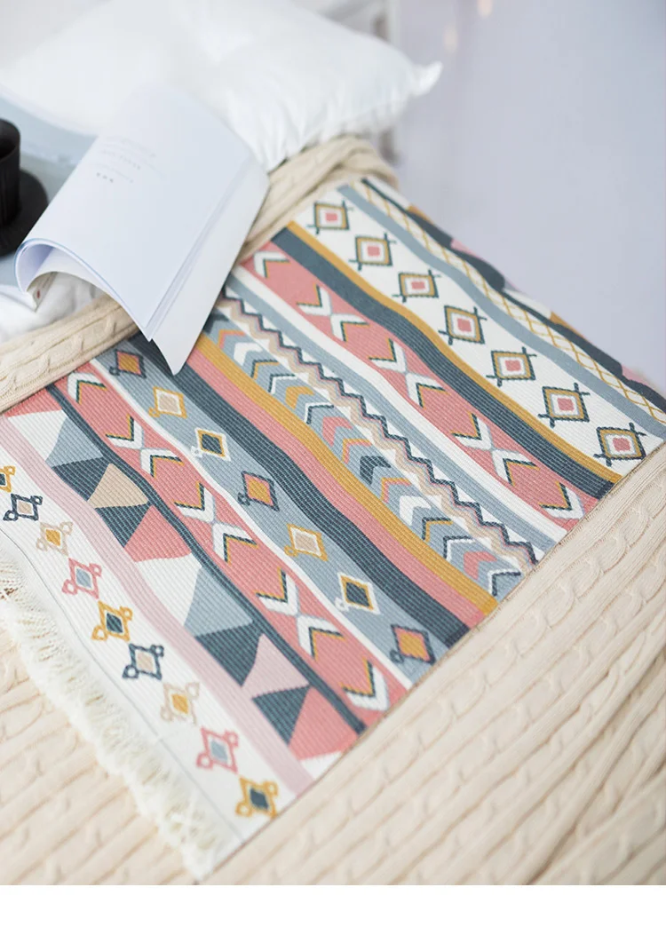 Богемные/Boho принты Tufted хлопок ручной тканые коврики Прочный машинный моющийся, напольный ковры для спальни/ванной комнаты/гостиной