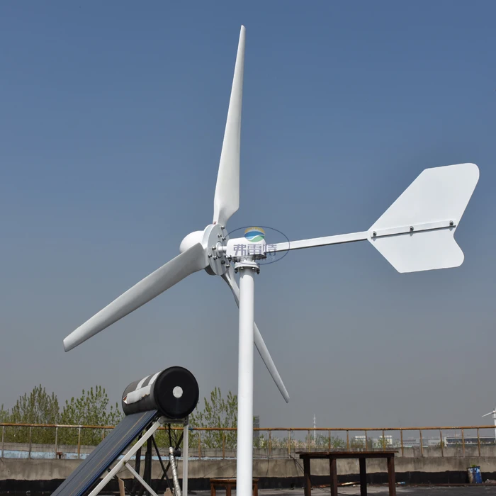 

Electric Generator Horizontal Wind Turbine Generator 48v 96v 110v 120v With 2000w Grid Tie MPPT Inverter
