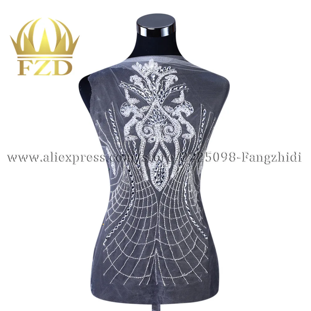 

FZD 5 штук вышивка бисером аппликация камни с кристаллами Свадебная аппликация нашивки для свадебного платья