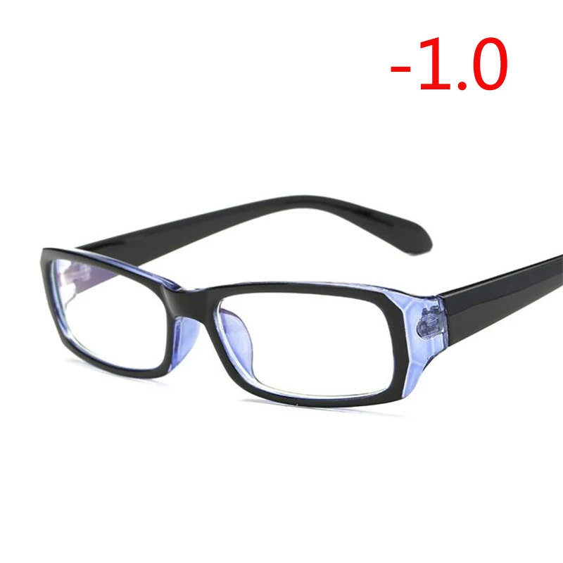 Myopia 100 1,0-1,5-2,0 до-6,0 простая красная и синяя оправа готовая близорукость очки женские мужские короткие очки оправа с градусом - Цвет оправы: Myopia 100