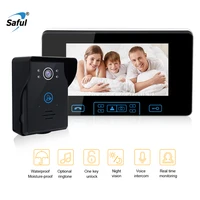 saful 7 inch wireless video doorbell intercom 2 4ghz digital door phone system with 1 monitor doorbell camera doorbell
