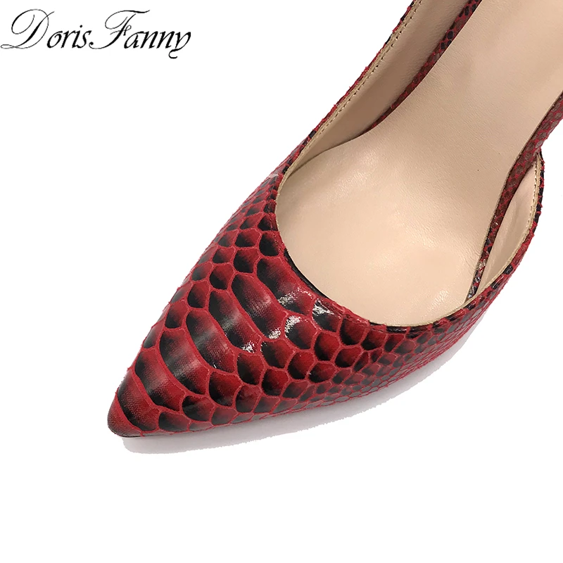 DorisFanny large size Snake Red Stiletto pumps women shoes sexy high heels 12cm/10cm/8cm | Обувь