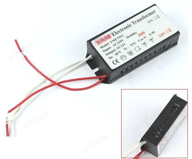 

220V - 12V LED Halogen Light Bulb Lamp Power Supply Electronic Transformer 200W