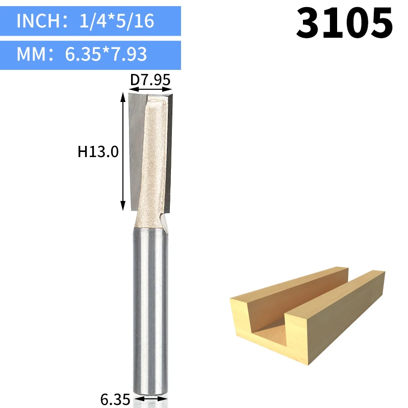3105 HUHAO 1 шт. 1/" хвостовик с ЧПУ для очистки нижней части фрезы шлицевые Деревообрабатывающие инструменты две флейты Концевая мельница для дерева режущие инструменты - Длина режущей кромки: 3105