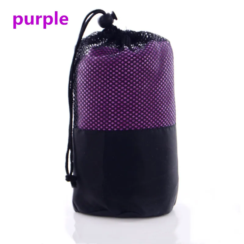 PURPLE Мешочек из микрофибры Фитнес Спорт полотенце пот-Абсорбирующие и быстросохнущие портативные на свежем воздухе, путешествия, спорт плавание полотенце для туризма - Цвет: PURPLE