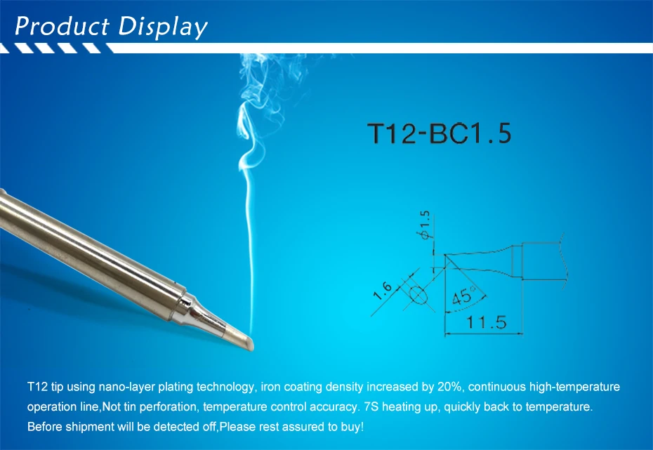 QUICKO T12 серии T12-BC1 BC1.5 BC2 BC3 BCF1 BCF2 BCF3 жало паяльника для FX-951 сварки железа станции