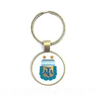Брелок для ключей фанатов футбола 2018, АргентинаЕгипетАвстралияПанамаБразилия, национальная символика футбола, стеклянный купол, брелок для Кубка титана