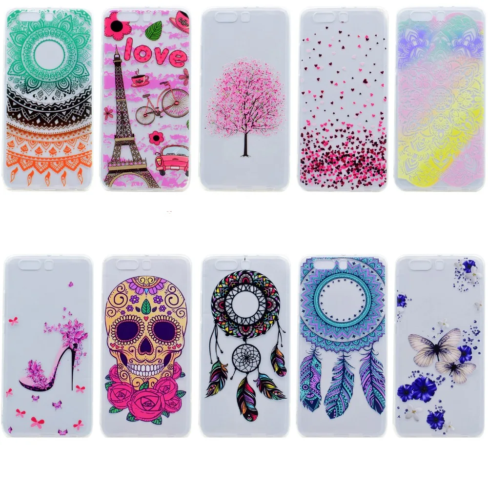 Мандала бабочка череп эйфелева башня тпу кремния case для huawei p10 плюс g9 lite silicone for p8