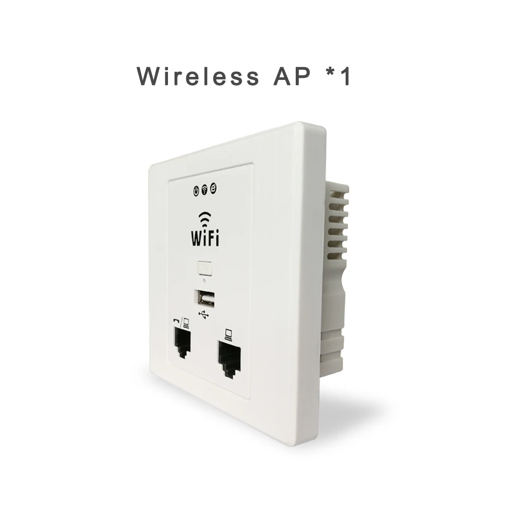OUTENGDA WPL6058 рисунок-Белый-Панель 300 Мбит/с внутренняя 86 настенная розетка с WiFi inWall AP беспроводная точка доступа(настенный ящик опционально - Цвет: WPL6058 AP
