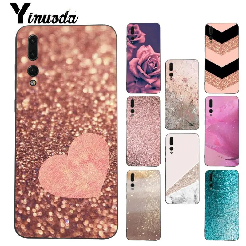 Чехол для телефона Yinuoda Love Heart Gold Rose Marble в полоску Huawei honor 8x20 7a P20Lite P10 Plus Mate10Lite Mate20 P20