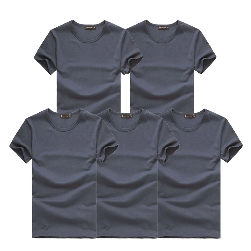 Dark gray Пионерский лагерь, Мужская футболка, 5 шт., простая, обычная, одноцветная, хлопок, футболки, мужские, Новое поступление, короткий рукав, Мужская футболка - Цвет: Dark gray