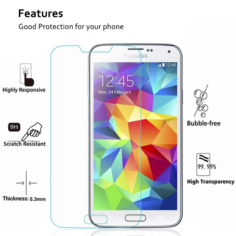 Защитное стекло CHOEOIWE закаленное для Samsung Galaxy S5 SV i9600 G900 9600 9H 2.5D пленка экрана