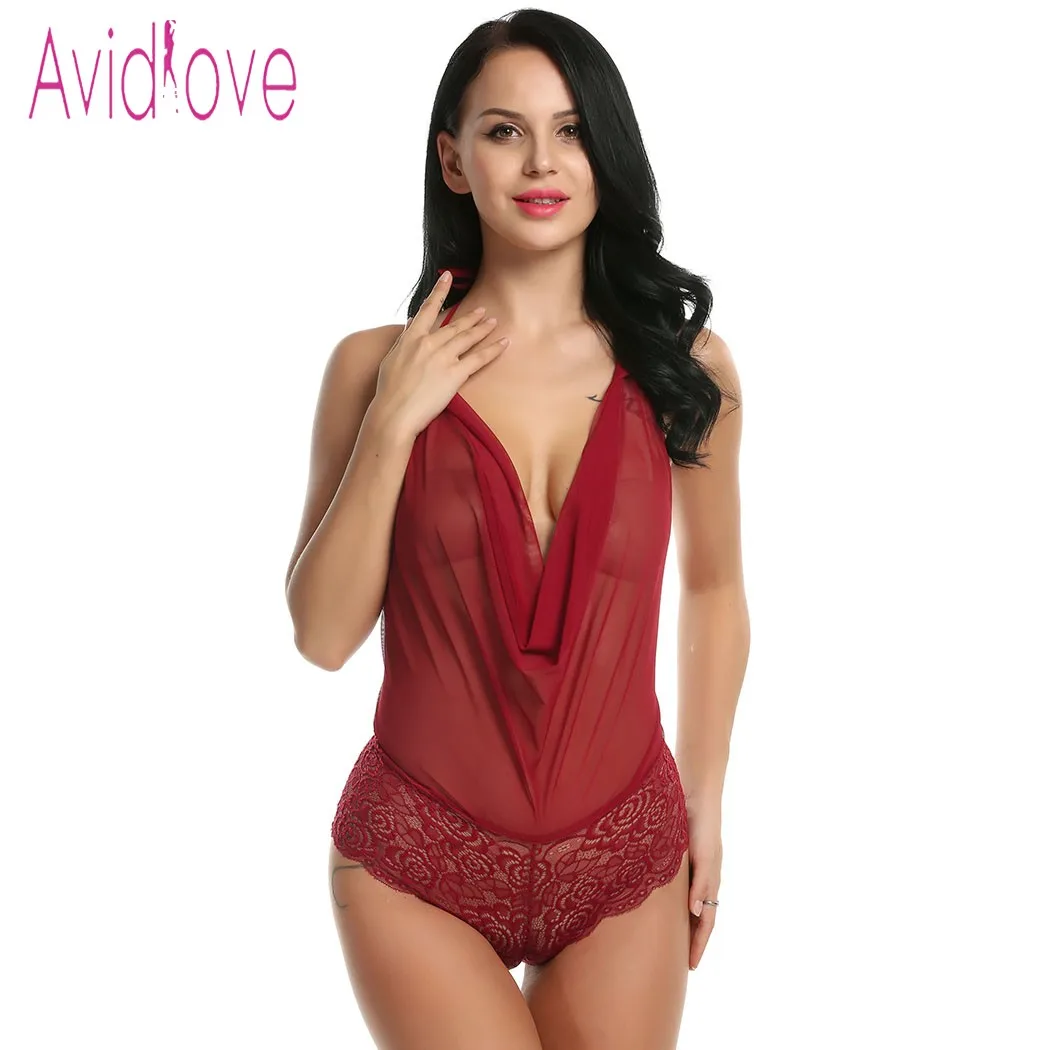 Женское нижнее белье Avidlove сексуальное эротическое боди с цветочным кружевом