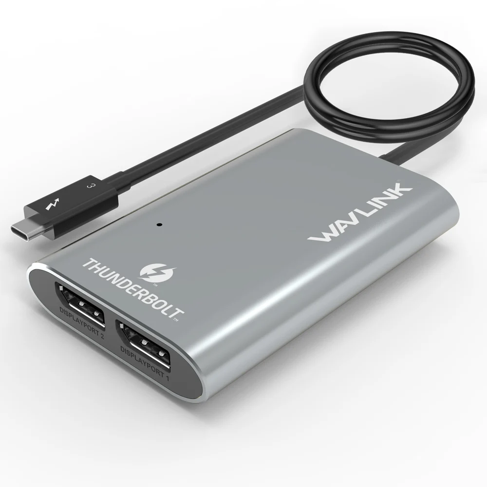 Сертифицированный Intel адаптер Thunderbolt 3 type C USB3.1 Dual DisplayPort до 8K Super speed usb-хаб для ноутбуков/настольных ПК Wavlink