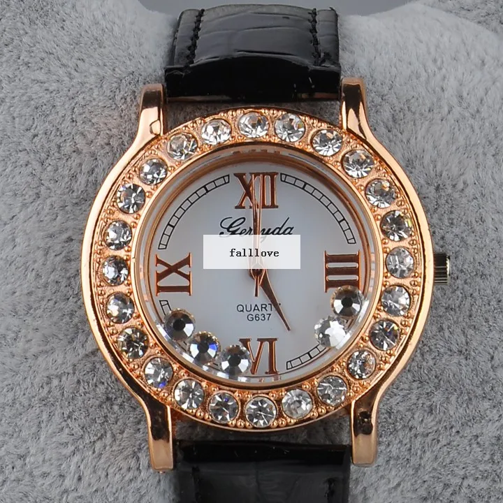 High Quality Quartz Wristwatch Rhinestone Synthetic Leather Bracelet Women's Wrist Watch 4 Colors 29 | Наручные часы