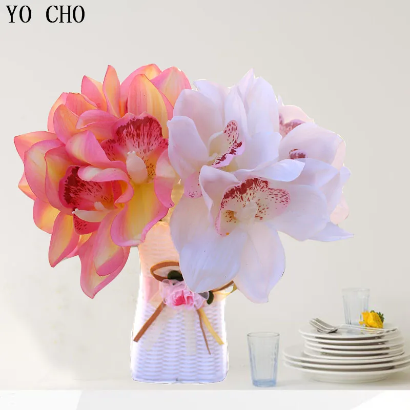 Искусственный латекс 6 головок декоративная шелковая вуаль для свадьбы букет