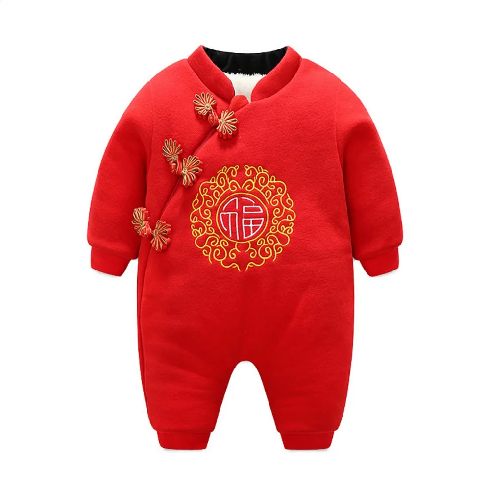 Одежда для малышей в китайском стиле фу bebes Новорожденные Ползунки Детские