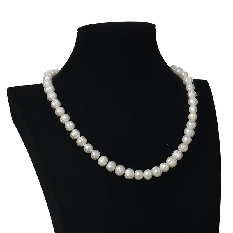 Ожерелье из жемчужных бусин и браслета естественный чистый молочный желтый цвет