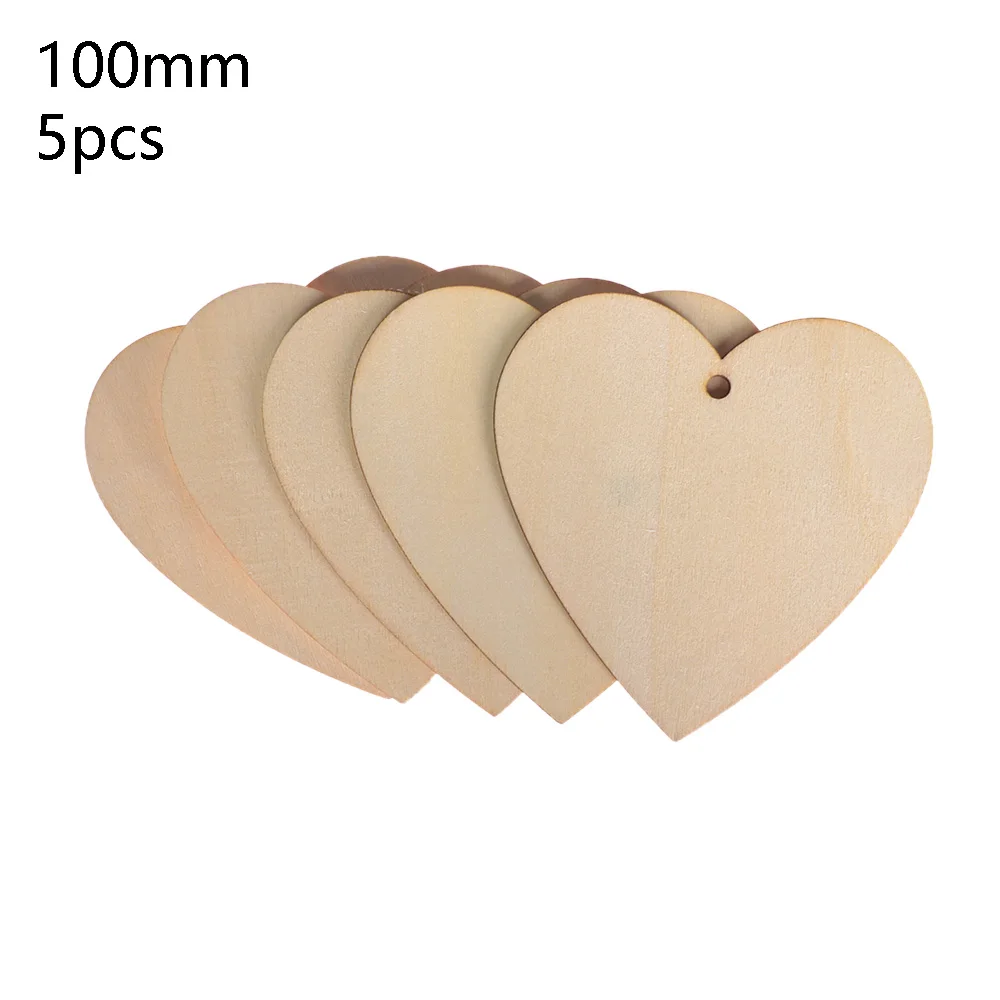 Heart 100mm Новые 50 шт выдолбленные звезды в форме стрелы деревянные поделки для искусства украшения для скрапбукинга свадебные DIY Деревянные ломтики украшение дома - Цвет: Heart 100mm