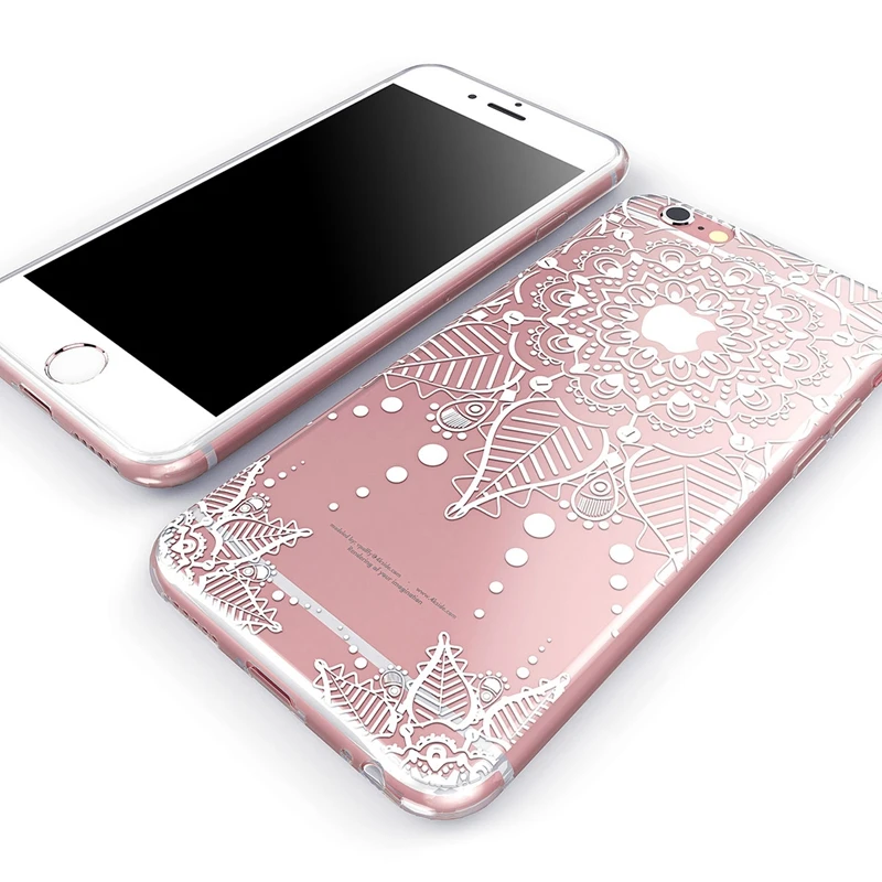 Для iPhone 6 Чехол модные шикарные Кружево чехол для Apple 6/6 S плюс 5 5S SE прозрачный ТПУ