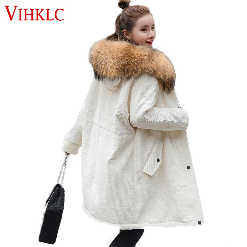 2017 зимний женский с капюшоном воротником из натурального меха плотная теплая