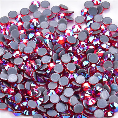 Siam AB color Высокое качество AAAAA дизайн ногтей аксессуары исправление страз SS6-SS30 Стекло Стразы Камень Кристаллы свадебное платье для ткань одежды - Цвет: Siam AB color