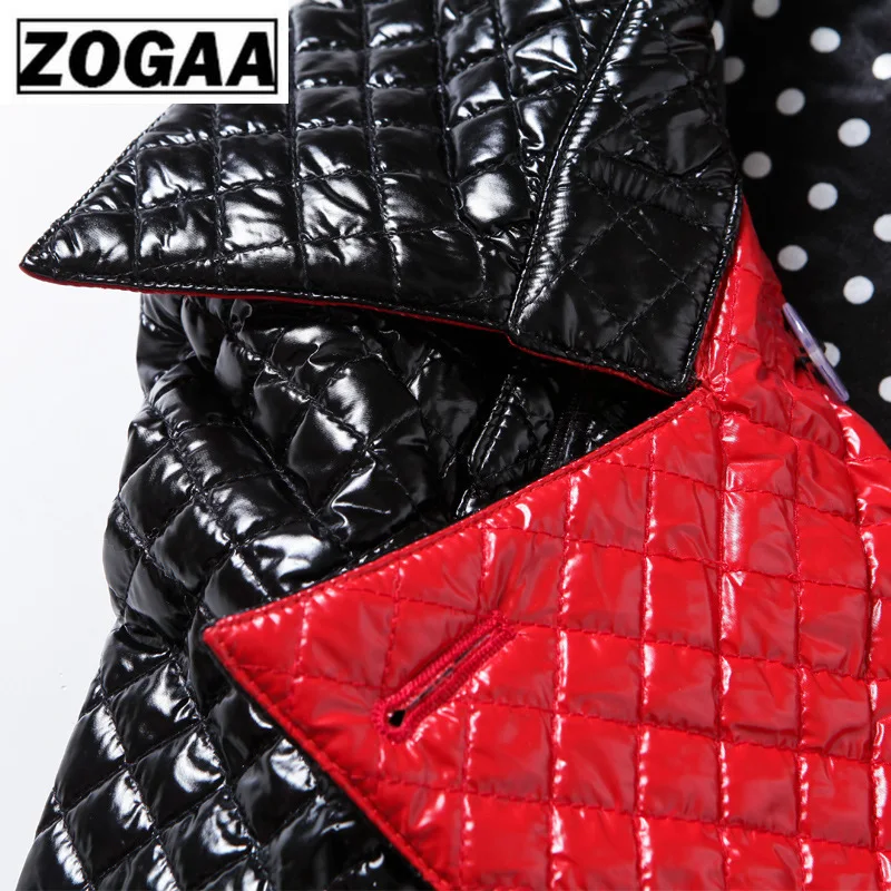 Женский короткий тонкий пуховик из искусственной кожи ZOGAA Новинка осени