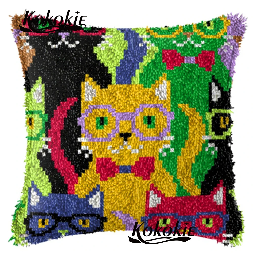 

diy rug carpet mat Latch hook rug pillow kits Handmade cross stitch kits Crocheting Rug Kits Yarn embroidery needlework sets