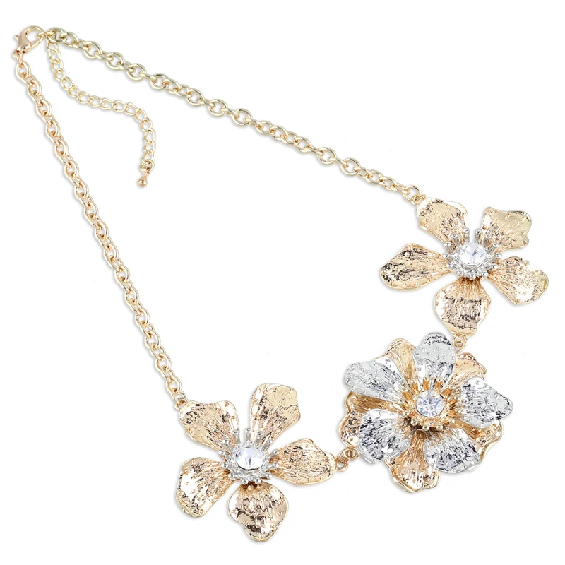 Многослойное ожерелье-чокер для женщин 3 цветка | Украшения и аксессуары