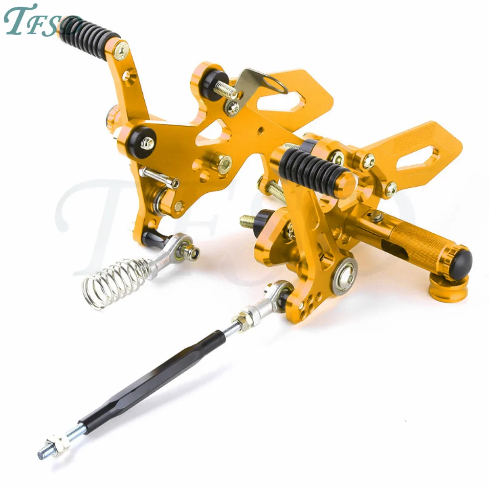

Right Left Footrest Motorcycle CNC Aluminum Adjustable Rear Sets Foot For Kawasaki Ninja Z300 300 250